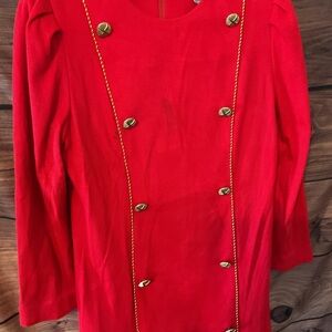Jessica Howard Red Dress with Gold Buttons